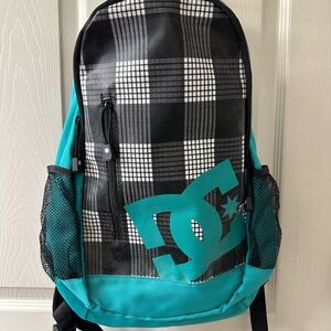 DC Men's Plaid Teal and Black Backpack